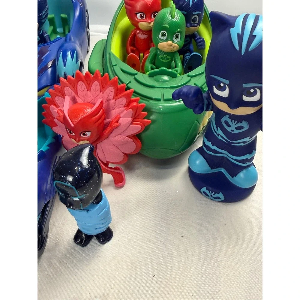 PJ Masks Toy Lot #2 Catboy Owlette Gekko Vehicles and Action Figures Set